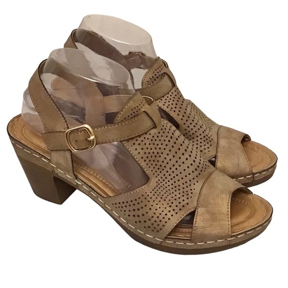 Patrizia 9.5-10 (41) by Spring Step "Jeneva" Slingback Sandal Shimmer Taupe - Picture 1 of 13